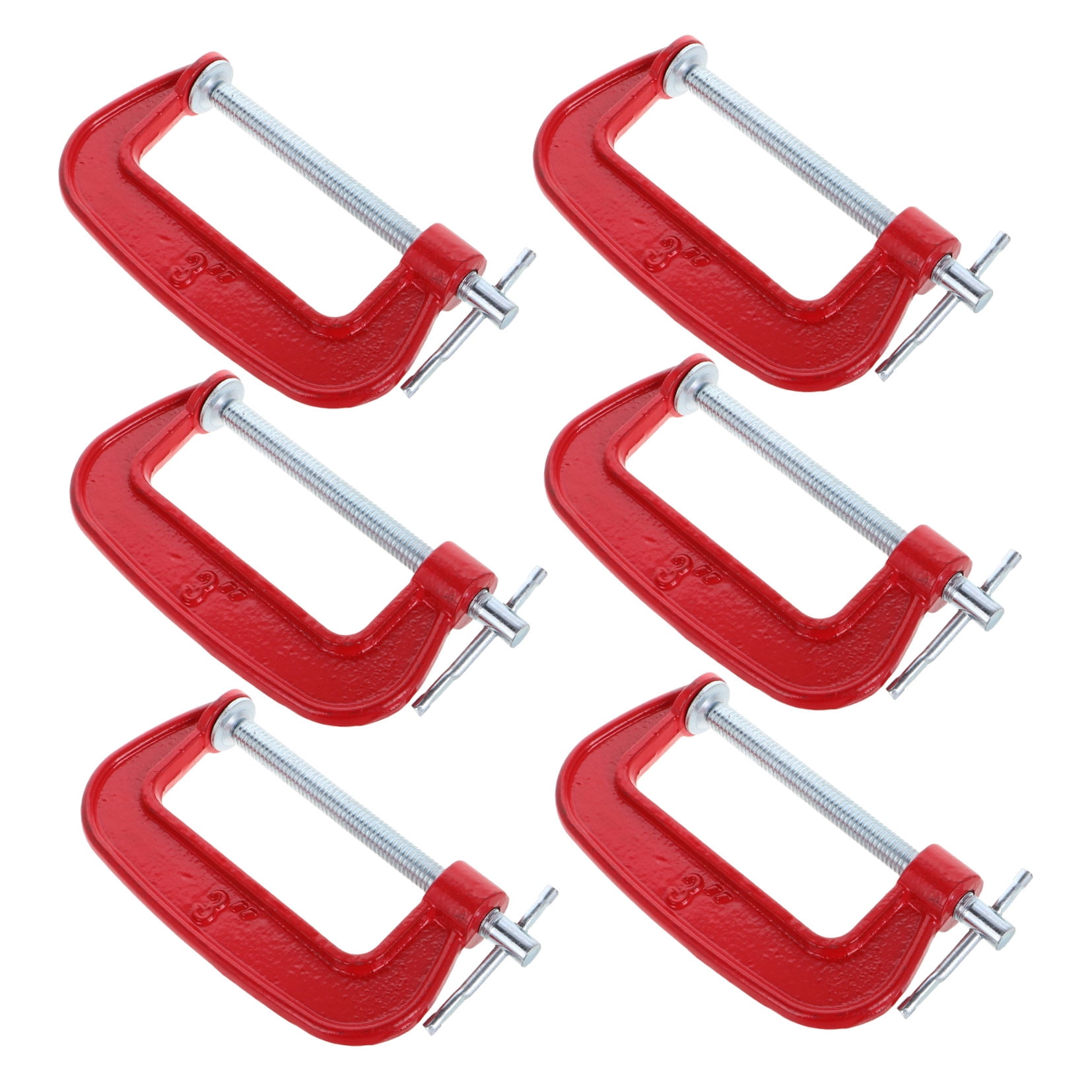 Worgeous 6pcs 3 Inch Heavy Duty C Clamps Mini Tiger Clamp Metal U Clamps With Stable Wide Jaw Opening For Mounting Metal Working Woodworking