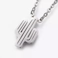 thumbnail image 2 of Stainless Steel Pendant Necklaces Lobster Cable Cactus Silver 16.5'' 42Cm Z573, 2 of 3