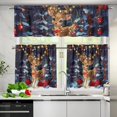 thumbnail image 3 of Christmas Elk 3 Piece Kitchen Curtains Valance and Tiers Set Rod Pocket Cafe Curtains 36 Inch Washable Curtain Drape Set for Bathroom Living Room Halloween Decor (54 "X18+27.5 "X36 X2), 3 of 5