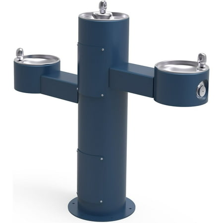 Elkay Lk4430 Ezh20 14" Floor Mounted Outdoor Triple Station Fountain - Blue