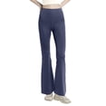 thumbnail image 2 of Women's High Waisted Flared Leggings with Side Pockets, Tummy Control Bootcut Yoga Pants for Women, Butt Lifting Pilates Workout Pants, Casual Flare Leggings Blue XXL, 2 of 4