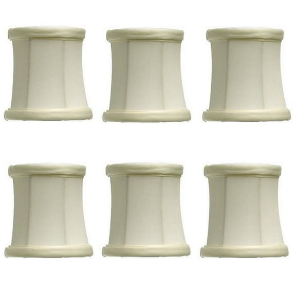 Eggshell Silk 3 Inch Drum Clip On Chandelier Lamp Shades (Set of 6)