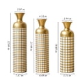 thumbnail image 6 of YIQMI Nestable Metal Floor Vase Set of 3 Gold White Dot Pattern, Tall Decorative Vases for Dried Flowers, 6 of 9