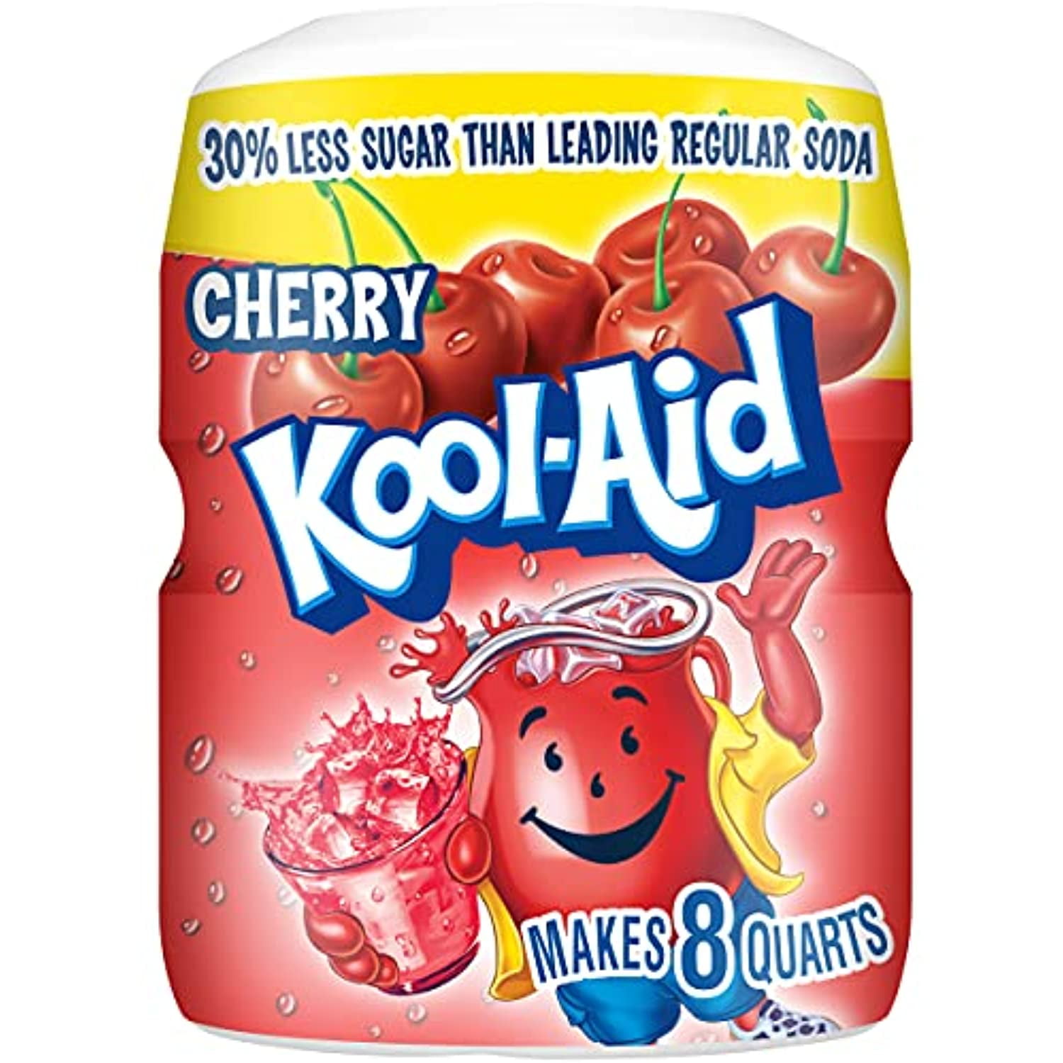 Kool Aid Caffeine Free Cherry Sweetened Powdered Drink Mix 12 Count 19 Oz Canisters