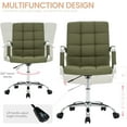 thumbnail image 2 of High Back Desk Chair, Modern PU Leather Home Office Task Chair with Arms, Adjustable Swivel Computer Executive Chair with Wheels (Olive Green), 2 of 8