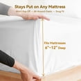 thumbnail image 6 of Twin XL Bedding Set 3PCS - 32" Drop Bed Skirt & Fitted Sheet with Pillowcases, PolyCotton for Dorm (White), 6 of 7