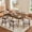 Walnut, variant on Spruce & Spring Modern Extendable Dining Table Set with Solid Rubberwood Tapered Legs, Scratch-Resistant Walnut/Oak Veneer Space-Saving Kitchen Table with Child-Safe Rounded Corners,Walnut