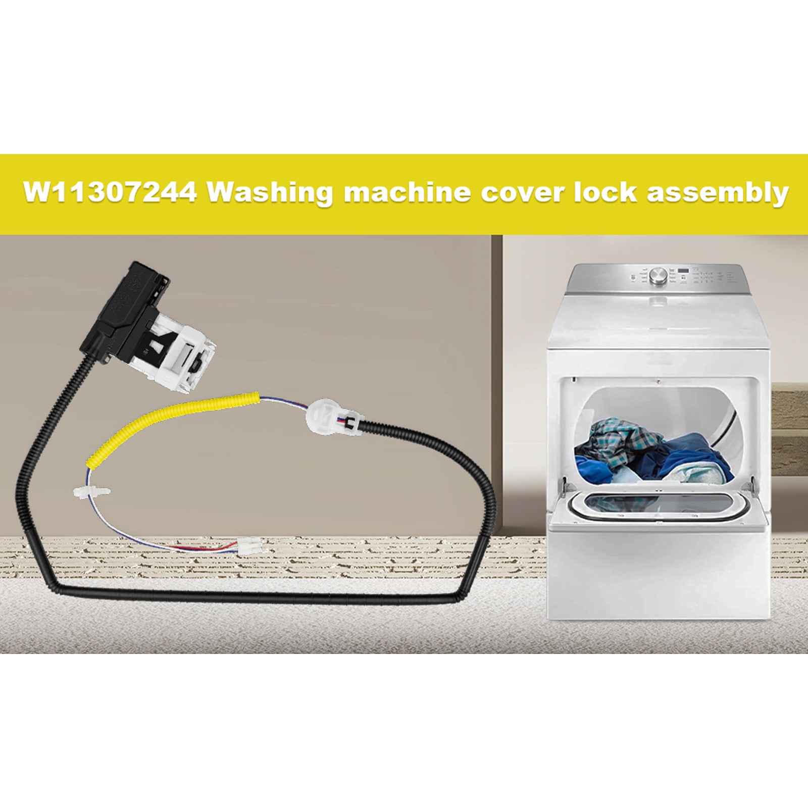 Latch Assembly W10838613 W11253733 ATW4675EW0 Washing Machine ABS Repair Home Accessories Washer Lid Lock
