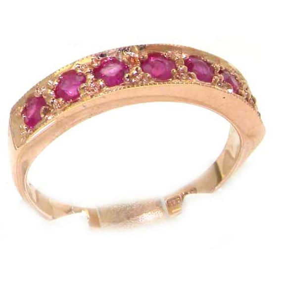 LBG 18k Rose Gold Natural Ruby Womens Eternity Ring - 10 - Sizes 4 to 12 Available