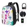 thumbnail image 3 of YFYANG 17" Laptop Backpack, Geometric Abstract Doodles Fashion Travel Work Backpack with USB and Headphone Cable Interface for Men and Women, 3 of 8
