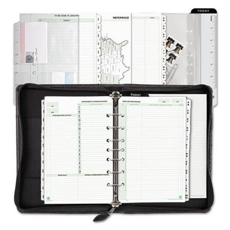 Day Timer Starter Set - Acco & Day-Timers 40671 Woven Vinyl Starter Set, Black Cover