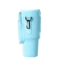Lilixerw 40 oz Cup Sleeve with Handle,Water Bottle Handbag Cup Holder with Compartment,Car Cup Holder & Outdoor Use,All-Day Insulation,Blue