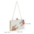 thumbnail image 2 of BESTYASH Pochette à Fleurs Blanche en PU 1ensemble de Rangement pour Pièces Style Soirée, 2 of 7