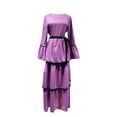 thumbnail image 3 of Efsteb 2025 Fall Fashion Elegant Muslim Dresses for Women Long Dress Women Abaya Dress Islamic National Robe (Purple,L), 3 of 3