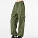 thumbnail image 5 of Amzcrzy Pantalones cargo informales para mujer: cintura elástica con cordón, bolsillos con solapa, estilo paracaídas/harem/jogging, holgados, cintura alta, tallas M-2XL. Verde, 5 of 5