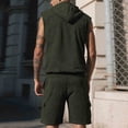 thumbnail image 5 of CHUMUD 2 Piece Sets for Men Summer Outfits Dry Fit Workout Cargo Hooded Tank Tops Hiking Gym Sleeveless Muscle Athletic Shirt Drawstring Shorts Tracksuits, 5 of 6