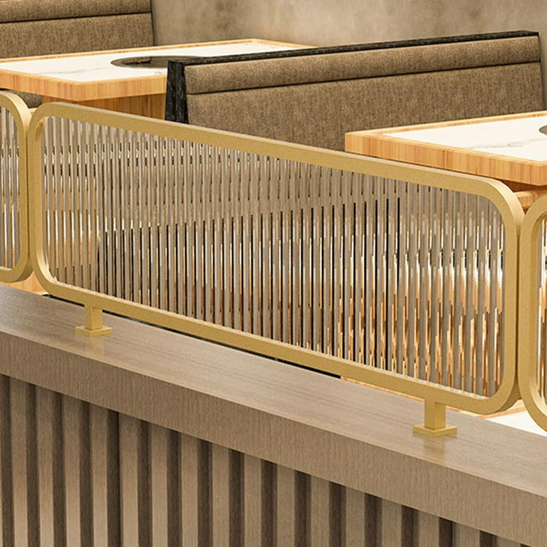 WZTO Countertop Screen Partition Divider Translucent Striped Glass