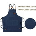 thumbnail image 5 of Cotton Canvas Gardening & Work Apron with Large Pockets, Cross Back, 5 of 14
