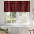thumbnail image 4 of Red and Black Buffalo Check Plaid Valances for Windows, 42 x 18in, Lattice Classic Black Red Rod Pocket Kitchen Valance Curtain Light Filtering Window Treatments for Living Room Bedroom, 1 Panel, 4 of 7