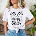 thumbnail image 2 of AGWOLF Womens Tops for $5 Happy Easter Shirts for Women Cute Letter Printed Rabbit Graphic Tee Casual Short Sleeve Crewneck Tops Easter Gift for Teen Girls, 2 of 6
