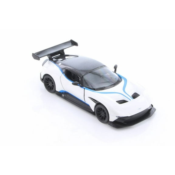 2016 Aston-Martin Vulcan with Decals Hardtop, White - Kinsmart 5407DF - 1/38 scale Diecast Model Toy Car (Brand New but NO BOX)