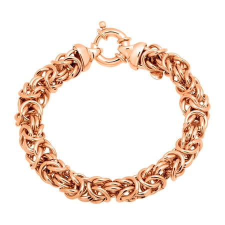 Byzantine Link Bracelet in 18kt Rose Gold-Plated Bronze