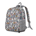 thumbnail image 2 of Bulldog Dog and Flower Florals Backpack Backpack for School,Cute School Bag,Schoolbag with Adjustable Shoulder Straps & Padded Back,13.8"x11.4"x6", 2 of 6