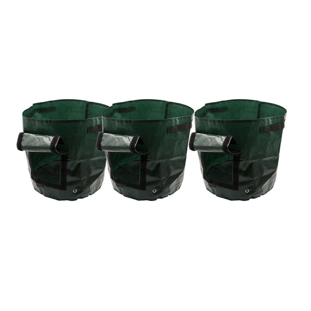 jinwen 3Pcs 5 Gallon Garden Plant Potato Bags Container with Flap Side Window