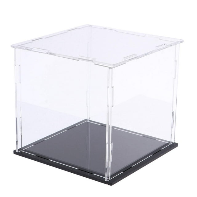 Milaget Clear Acrylic Display Case ion Showcase Storage Holder Display Box for Souvenirs 22x22x32cm