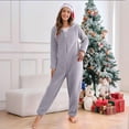 thumbnail image 5 of SwiftWear Family Christmas Matching Pajama Set Soft Flannel Warm Onesie with Cat Ears Hood, Holiday Loungewear for Adults Couples (Gray), 5 of 7