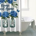 thumbnail image 4 of Home Sweet Home Hydrangeas Butterflies 72x84in Shower Curtain,Bathroom Decorative Shower Curtains Set with 12 Hooks,Modern Waterproof Washable Shower Curtain, 4 of 4