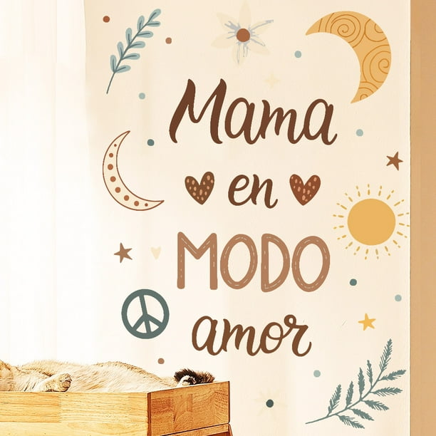 Calcomanía de vinilo con cita en español de Mom in Love Mama e