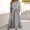 *Gray, variant on U Women's Summer Printed Pleated Short Sleeve Crewneck Maxi Dress with Pockets ,Casual Long Dress Gray,Womens Plus XXL