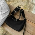 thumbnail image 3 of JUYGO New Nylon Bag Women Vintage Black Shoulder Bag Casual Girls Armpit Bag Solid Color Handbag Street Crossbody Bag sac a main femme, 3 of 6