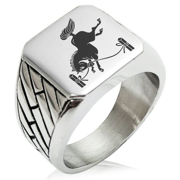 Stainless Steel Soma Samurai Crest Geometric Pattern Biker Style Polished Ring