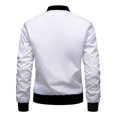 thumbnail image 4 of Daolelai Men's Baseball Jacket Solid Color Jacket Long Sleeve Collarless Coat, 4 of 5