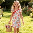 thumbnail image 4 of Afuyipoi Girls Sleeveless Sundress Size 1-12 A-Line Floral Print Button Front Cheongsam Dress for Kids Summer Beach Vacation Multicolor Size 2T, 4 of 6
