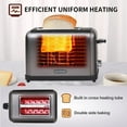 thumbnail image 2 of Toaster 2 Slice, Stainless Steel Bread Toaster with LCD Display, 7 Shade Settings, 900W, Dark Metallic, 2 of 7