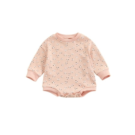 

hirigin Baby Girl’s Fashion Floral Round Neck Long Sleeve Triangle Romper