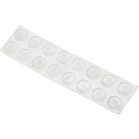 

16 Pcs Furniture Bumpers 10 x 4.5 mm Clear Soft Self Adhesive Sound Dampening Transparent Small Round Pads Surface Protection for Drawer Cabinet Door Closet Wall Floor