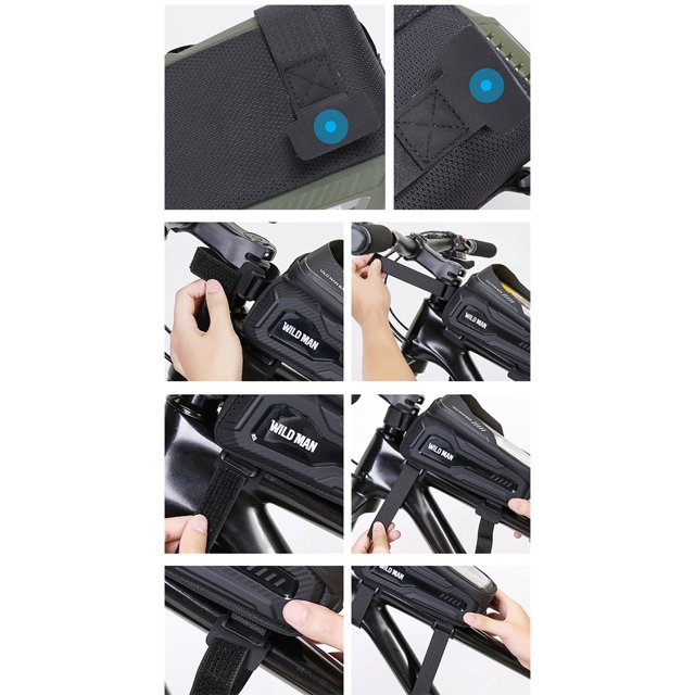 Bolsa para teléfono de bicicleta de 1L Bolsa impermeable para montaje en teléfono para bicicleta EVA para teléfonos inteligentes de 47 a 68 pulgadas