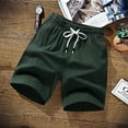 thumbnail image 2 of Summer Shorts Men Solid Casual Shorts Men 100% Cotton Cargo Shorts Brand Beach Shorts Cotton Linen Boardshort Asia Size M-9XL, 2 of 10