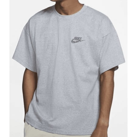 Nike Men's Sportswear Revival Grey Heather Grind Jersey T-Shirt (DV2935-902) (Large)