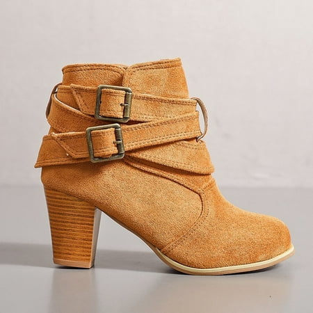 

Cathalem Heels Boots Zipper Short Women s Fashion Breathable Retro High Shoes women s boots Women s Flat Boots Yellow 10