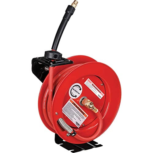 Industrial Grade Retractable Reel, 3/8"x 25' Hose, 300 PSI