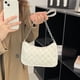thumbnail image 4 of Bolso de hombro con cremallera para mujer, correa única, estilo bajo el brazo, bolso de mano beige a cuadros de felpa, 4 of 8