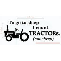 Bedroom Décor Count Tractors Not Sheep Boy Wall Decals Vinyl Sticker 28x11-Inch Blk