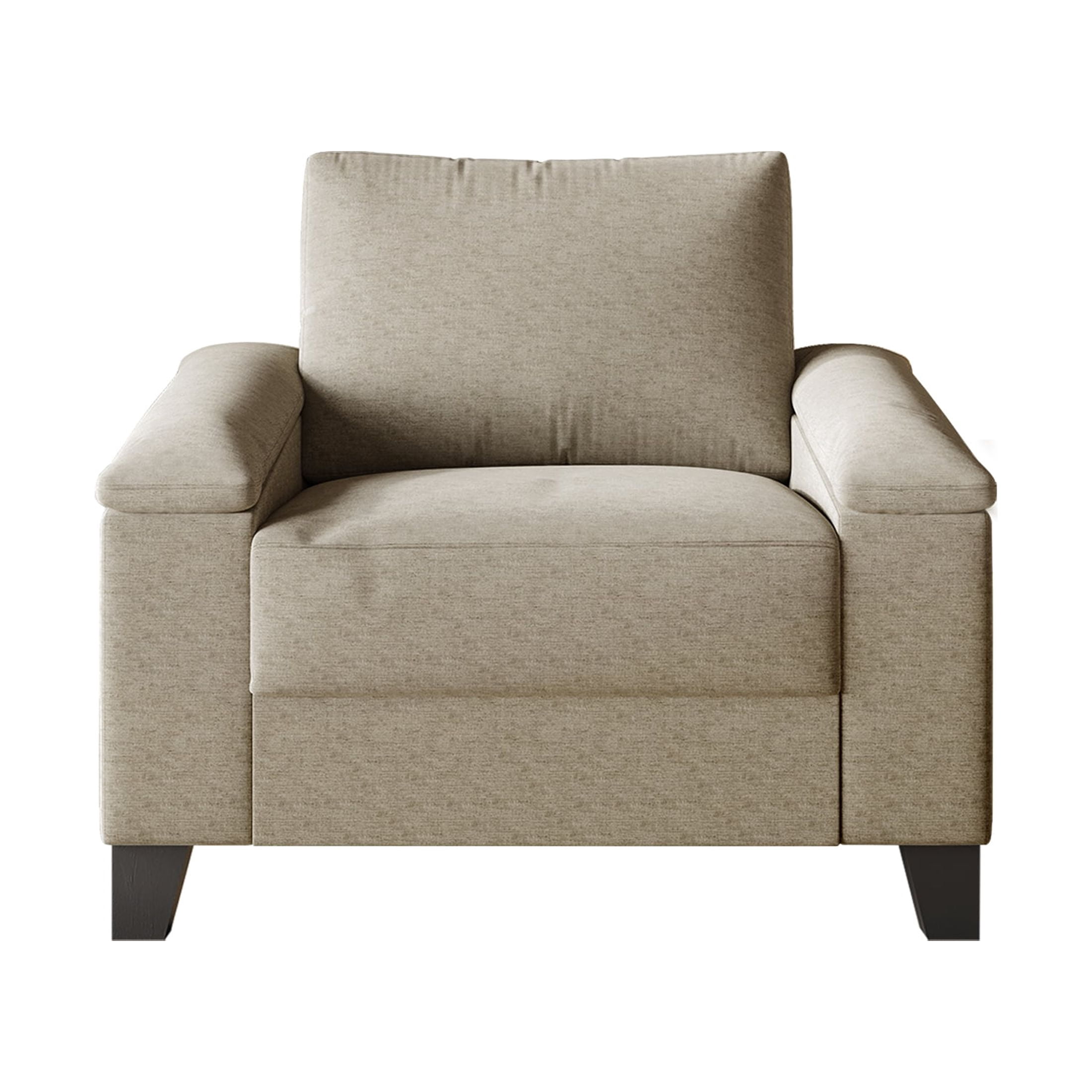 Castle Place Elegance Linen Upholstered Armchair, Dark Beige