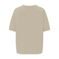 thumbnail image 5 of Tittly T Shirts for Women Tshirts Shirts Women's Fashionable Casual V Neck Short Sleeved Top T Shirt V Neck T Shirts Basic Tees Beige 3XL, 5 of 5