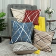 thumbnail image 2 of PiccoCasa Set of 5 Linen Square Geometric Pattern Decorate Cushion Cover, 17"x17", Multicolor, 2 of 7
